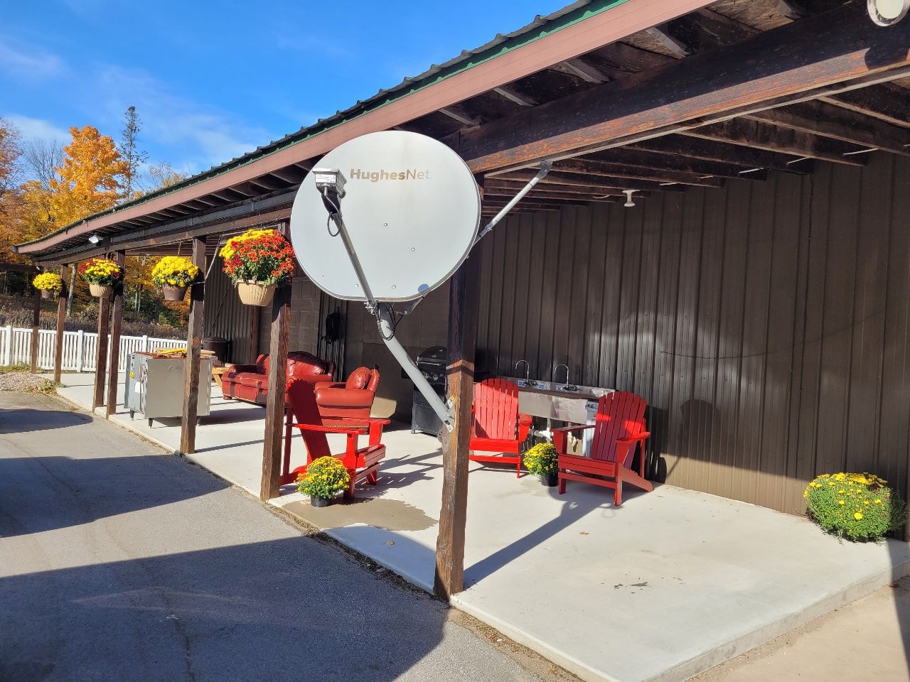 Exterior with Samuelson crest signage